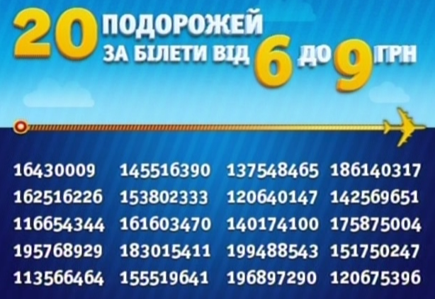 Лото забава. 20 подорожей по 10 грн